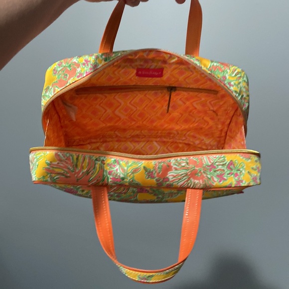 Lilly Pulitzer Orange Multi Color Makeup Tote Purse EUC Target Collaboration - Picture 12 of 17